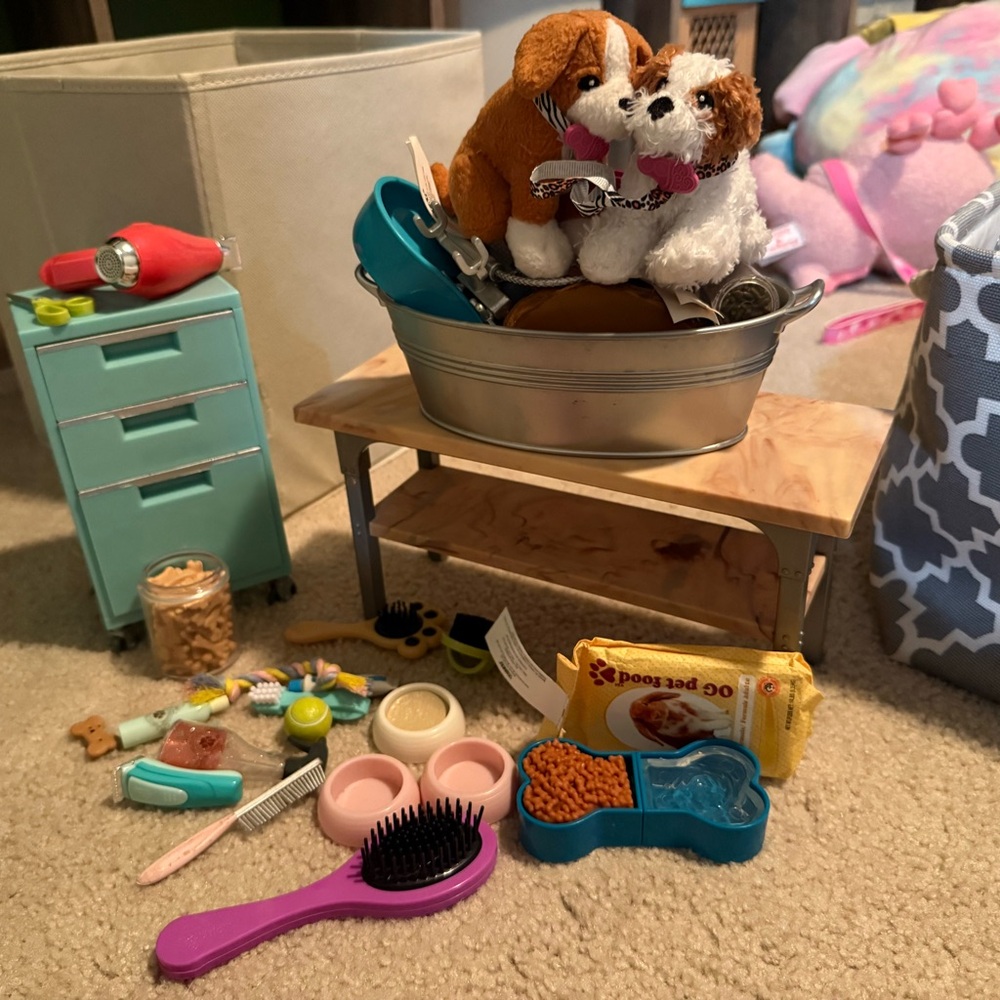 Plush Dog Toy Set with Accessories